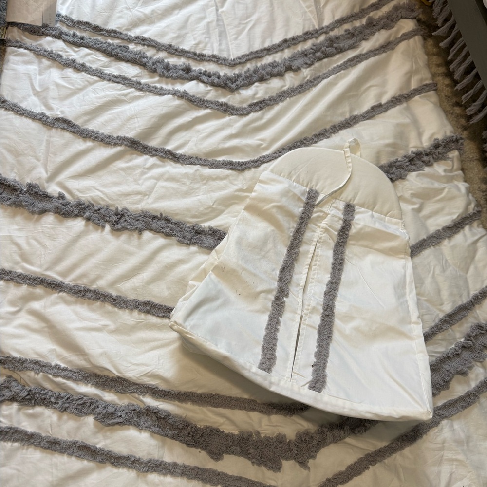 White and Gray Chevron Baby Bedding Set